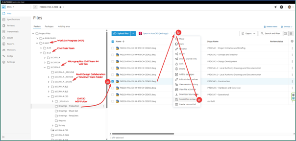 03 - Running Civil Projects in the Cloud with BIM Collaborate Pro - Design Review WIP Folders