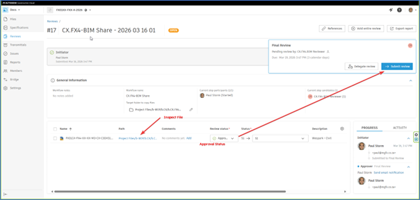 05 - Running Civil Projects in the Cloud with BIM Collaborate Pro - Design Review Complete Review