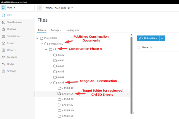 09 - Running Civil Projects in the Cloud with BIM Collaborate Pro - Design Review Target Folder