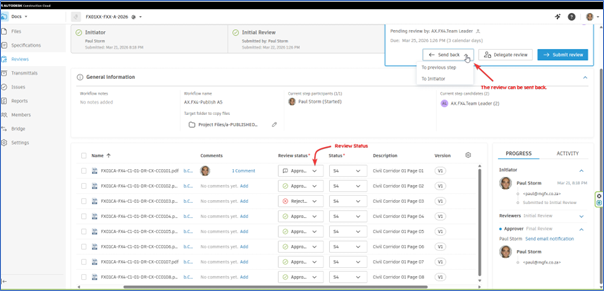 16 - Running Civil Projects in the Cloud with BIM Collaborate Pro - Design Review Send Back