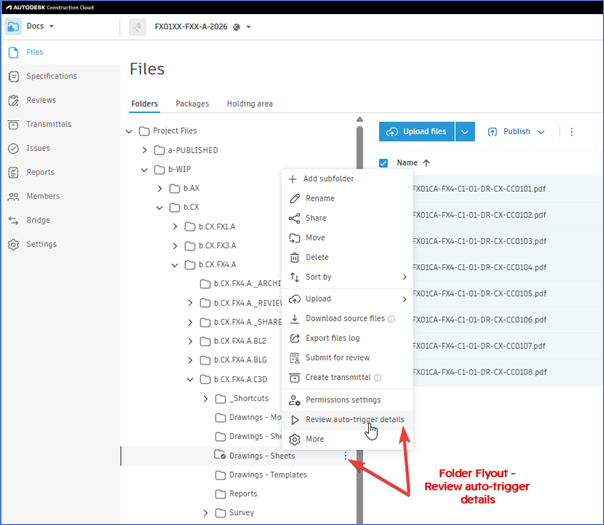 19 - Running Civil Projects in the Cloud with BIM Collaborate Pro - Design Review Auto-trigger Details