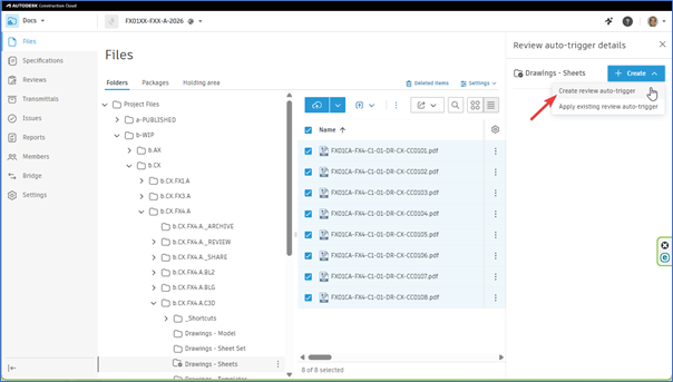 20 - Running Civil Projects in the Cloud with BIM Collaborate Pro - Design Review Create Auto-trigger