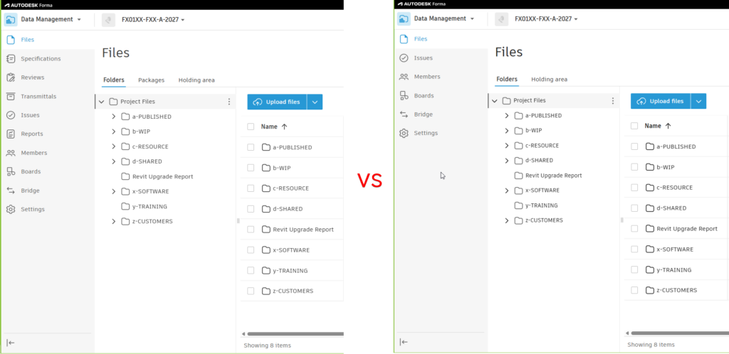 Autodesk Forma Data Management Essentials for Consultants  - 2 - Essentials VS Full Comparrison