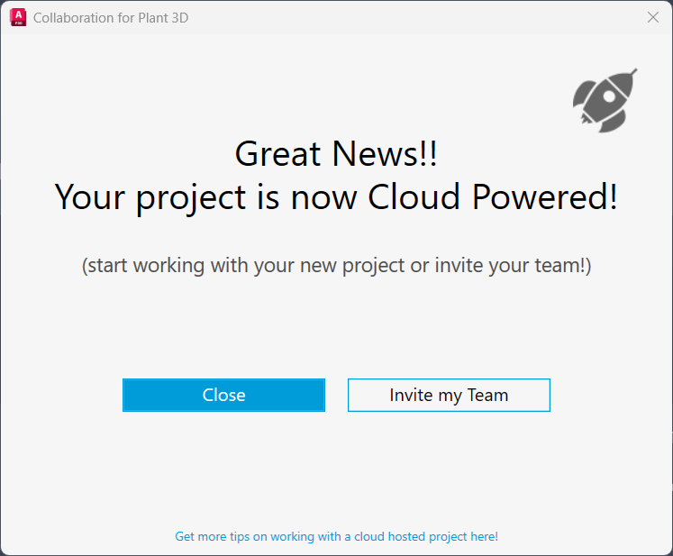 Plant 3D Initiate Project using Forma Design Collaboration-12-Collaborate Wizzard 5 of 5