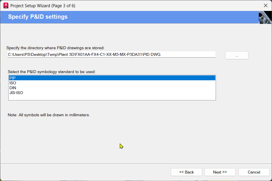 Plant 3D Initiate Project using Forma Design Collaboration-3-Setup Wizzard 3 of 6