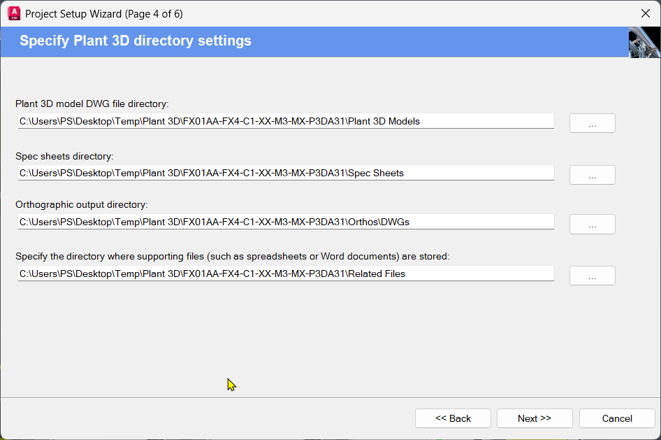 Plant 3D Initiate Project using Forma Design Collaboration-4-Setup Wizzard 4 of 6