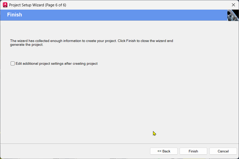 Plant 3D Initiate Project using Forma Design Collaboration-6-Setup Wizzard 6 of 6