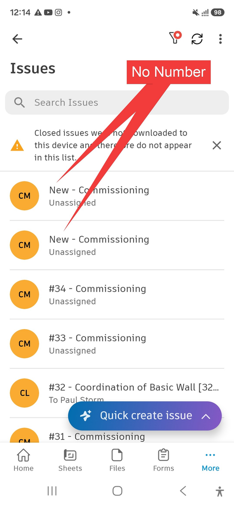Forma Build – Use Locations to Filter Issues - 01 - Offline Issue Numbering