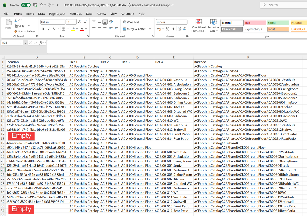 Forma Build – Use Locations to Filter Issues - 11 - Add Locations in Excel Import