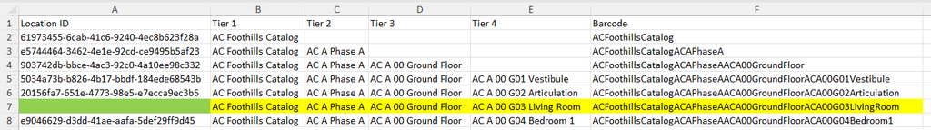 Forma Build – Use Locations to Filter Issues - 15 - Deleting a Location ID in Excel Import